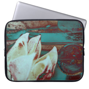 Konstnärliga Vatten Lilly i rött och blått Laptop Sleeve