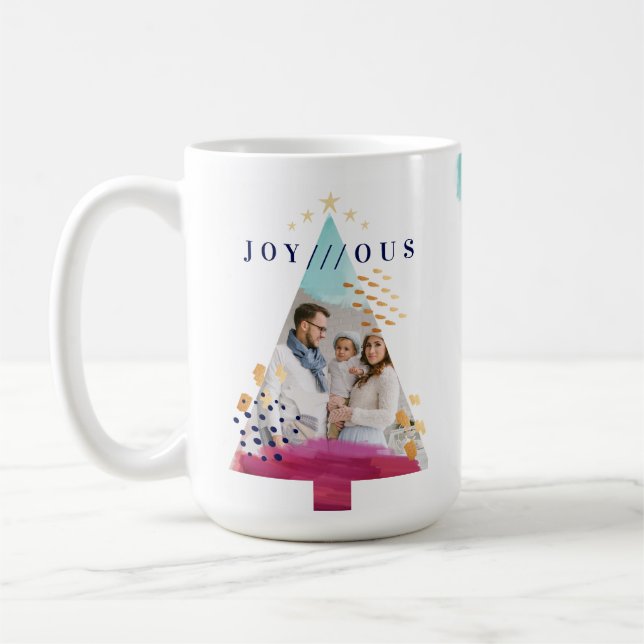 Konstnärliga vattenfärger i Abstrakten Julgran Fot Kaffemugg (Vänster)