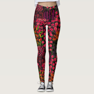 Konstnärliga vilda blommor: Handritat Blommönster Leggings