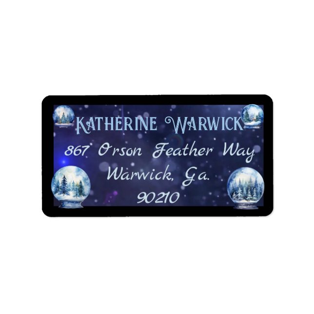 Konstnärliga vintersnurror för vattenfärger adressetikett (Framsidan)