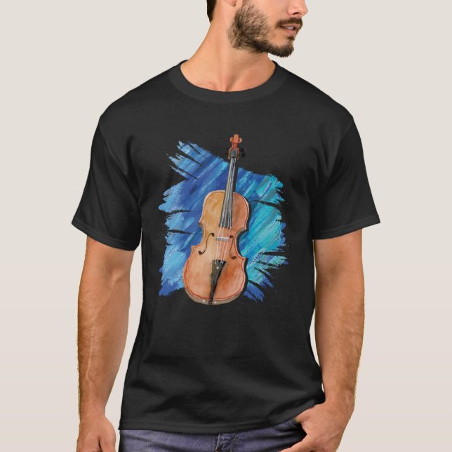 Konstnärliga Viola Painting Violist Music Instrume T Shirt (Framsida)