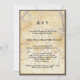 Konstnärligt aple Träd Vintage Retro Fall Wedding Inbjudningar