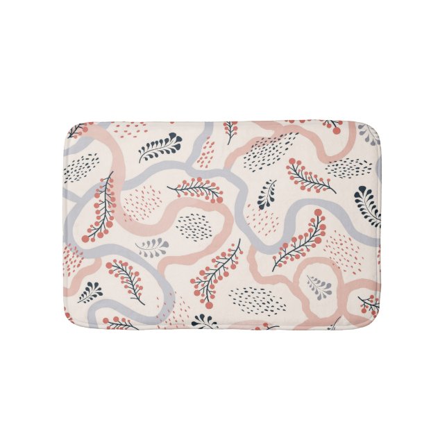 Konstnärligt blommönster, prydnadsdekoration på hö badrumsmatta (Framsidan)