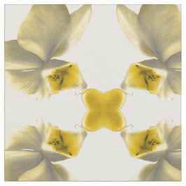 Konstnärligt blommotiv i gula toner mönster tyg