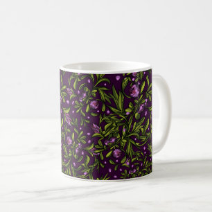 Konstnärligt blomster motiv: Violetta blommor Kaffemugg