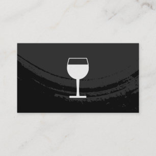 Konstnärligt borstat svart på svart Vin-glas Visitkort