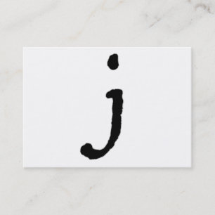 Konstnärligt brev "J" räcker initial märkt stil Visitkort