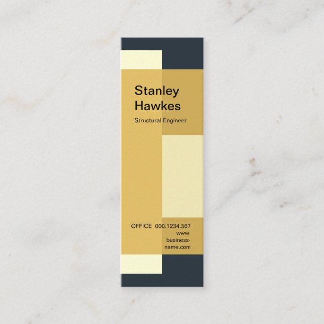 Konstnärligt bygga strukturellt iscensätta för mini visitkort (Framsida)