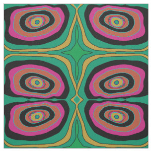 Konstnärligt cirklar rosa green/gult-/black>tyg tyg