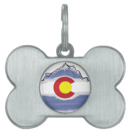 Konstnärligt Colorado flaggaberg ID-bricka Husdjur