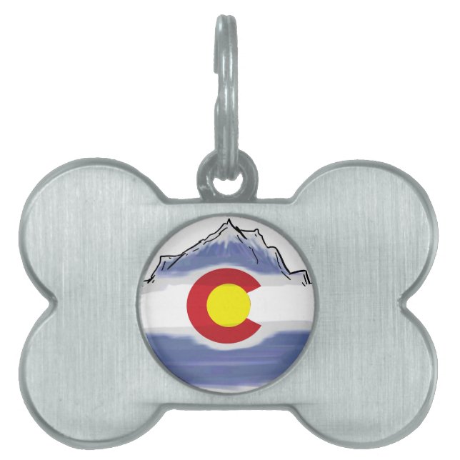 Konstnärligt Colorado flaggaberg ID-bricka Husdjur (Framsidan)