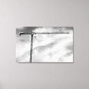 Konstnärligt Crane Black and White Photo Canvastryck