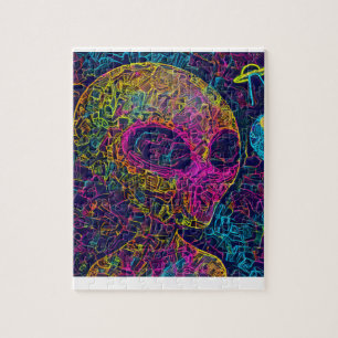 Konstnärligt designat Alienpussel nr 002 Pussel