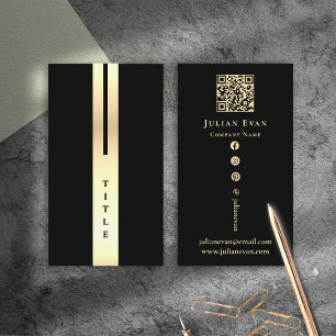 Konstnärligt detaljerat Modern Black & Guld-Affärs Visitkort