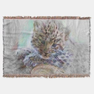 konstnärligt djur baby leopard filt