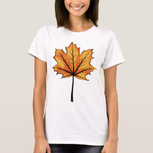 Konstnärligt fall i Löv i Gult och blått T Shirt