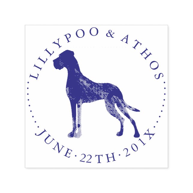 Konstnärligt Great dane Frimärke Självfärgande Stämpel (Design)