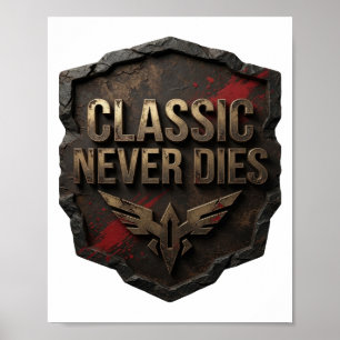 Konstnärligt Guld CLASSIC NEVER DIES Poster