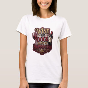 Konstnärligt Guld VIN OCH HUNDAR GER MIG LYCKA T Shirt