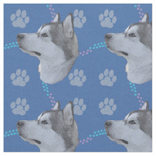 Konstnärligt Hundar - Alaska Malamute v1 Tyg