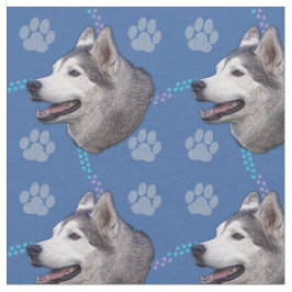 Konstnärligt Hundar - Siberian husky v2 Tyg