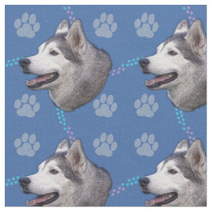 Konstnärligt Hundar - Siberian husky v2 Tyg