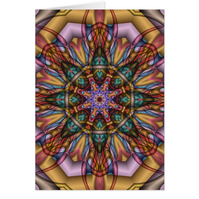 Konstnärligt Kaleidoscopekort utan text Hälsningskort (Framsidan)