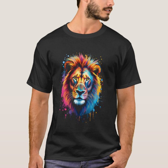 Konstnärligt lejonhuvud t shirt (Framsida)