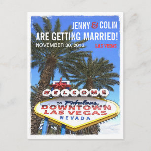Konstnärligt Modern Las Vegas-foto sparar datumet Meddelande Vykort