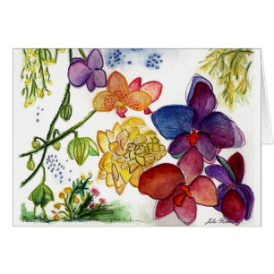 Konstnärligt Orchidkort Hälsningskort
