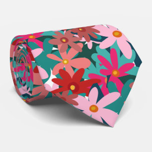 Konstnärligt röda blommor slips – Naturinspirerad 