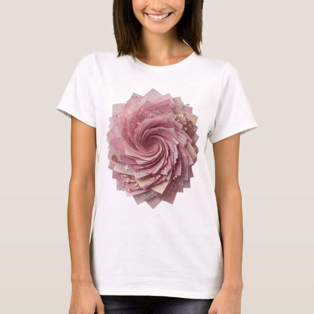 Konstnärligt Silver ABSTRAKT KONST Konsttryck T Shirt (Framsida)