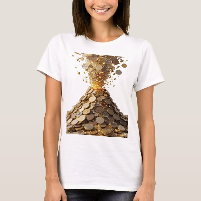Konstnärligt Silver ABSTRAKT KONST Modeutskrift v2 T Shirt (Framsida)