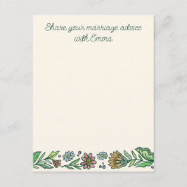 Konstnärligt skandinaviskt blomsterbröllop rådkort tilläggskort