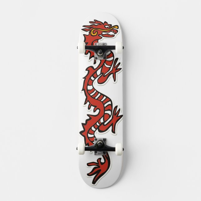 Konstnärligt skateboarddäck för röd drake mini skateboard bräda 18,5 cm (Framsida)