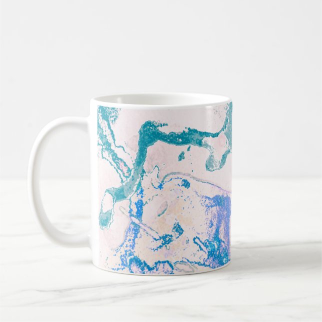 Konstnärligt Struktur. Bright Violet Gräns. Violet Kaffemugg (Vänster)