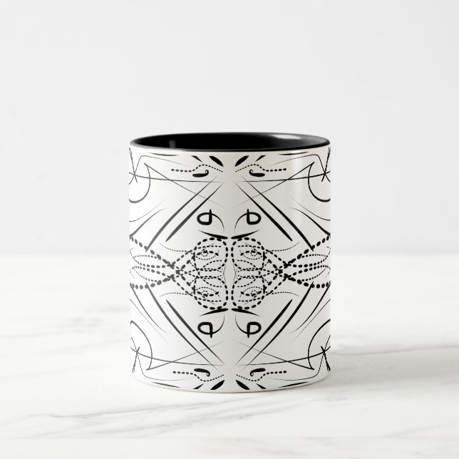 Konstnärligt svart vitt Kaffe koppar (Center)