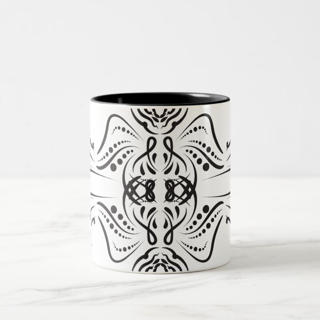 Konstnärligt svart vitt Kaffe koppar (Center)