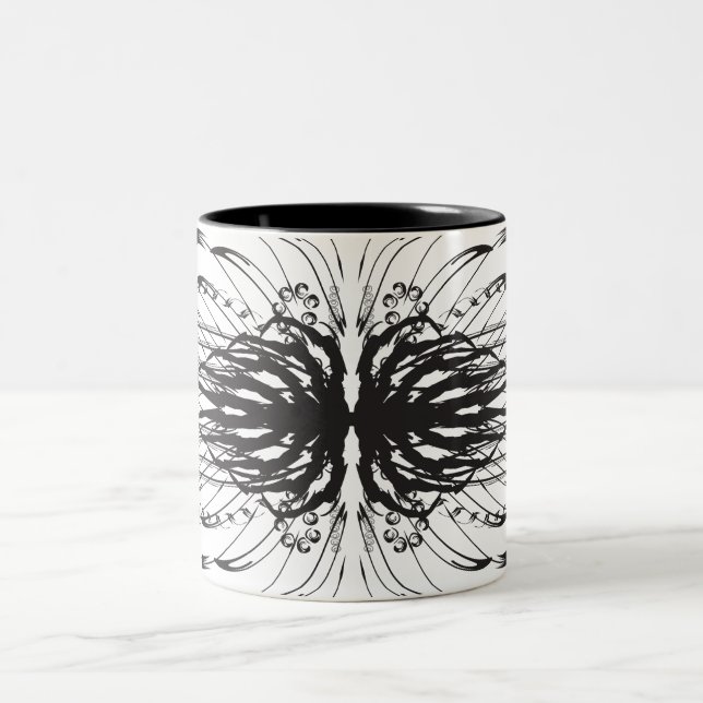 Konstnärligt svart vitt Kaffe koppar (Center)