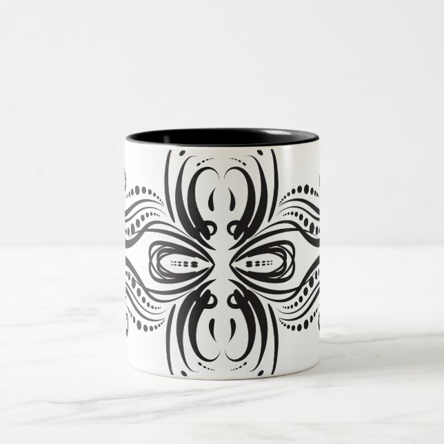 Konstnärligt svart vitt Kaffe koppar (Center)
