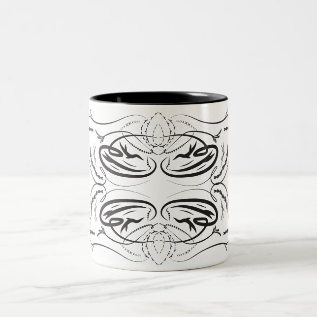 Konstnärligt svart vitt Kaffe koppar (Center)