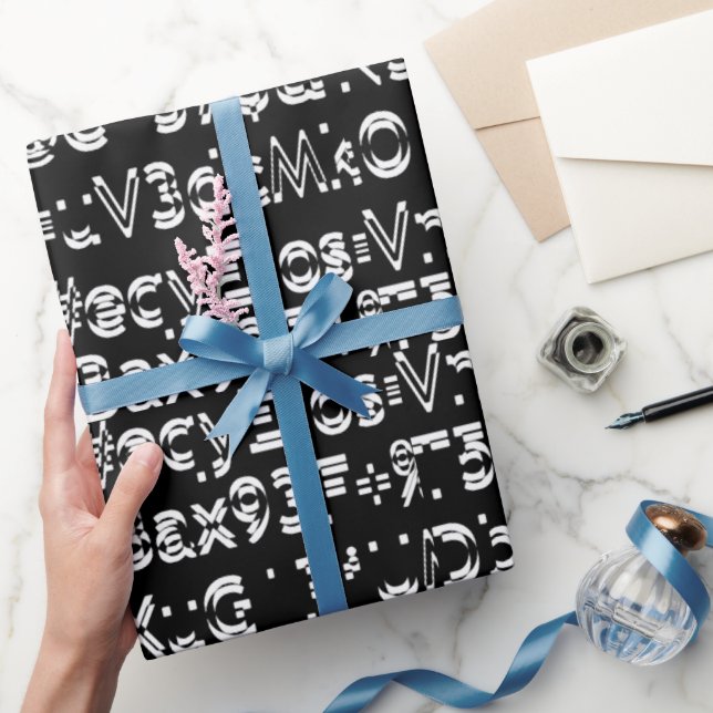 Konstnärligt tangentbordsteckenmönster presentpapper (Gifting)