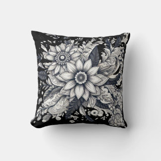 konstnärligt uttryck för blommor i sol kudde