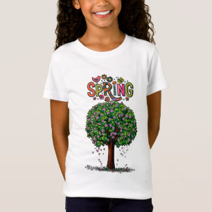 Konstnärligt vårblomstrande trädgrafik  t shirt