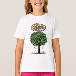 Konstnärligt vårblomstrande trädgrafik t shirt