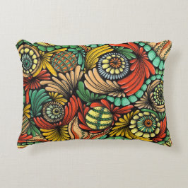 Konstnärligt Zentangle botaniskt mönster ländkudde Prydnadskudde