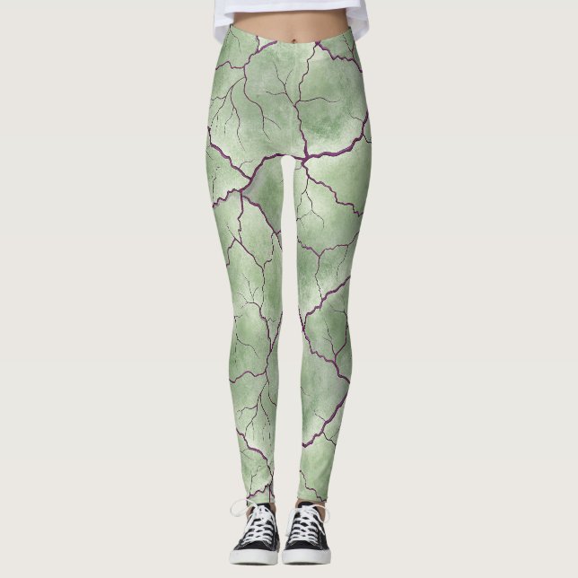 Konstnärligt zombiehudstrukturmönster  leggings (Framsida)