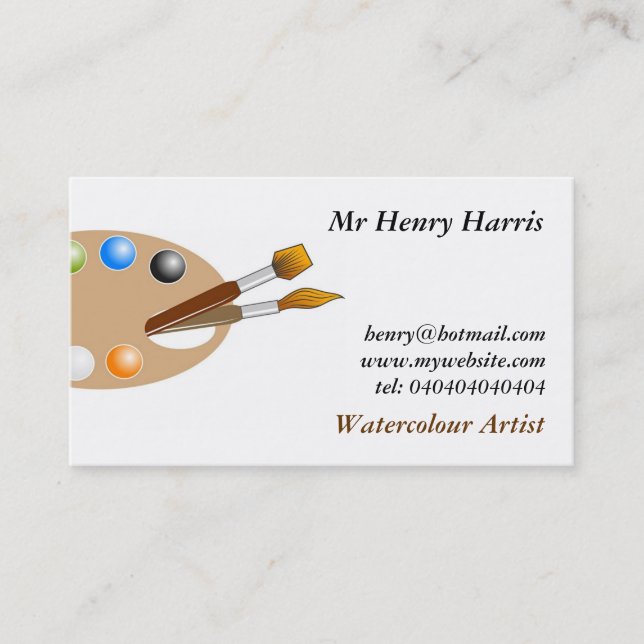 Konstnärpalett Visitkort (Framsida)