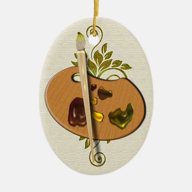 KonstnärPallette prydnad Julgransprydnad Keramik (Framsidan)