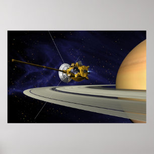Konstnärs befruktning av det Cassini Saturn Poster